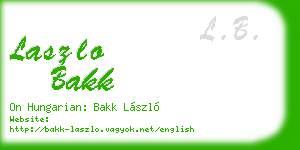 laszlo bakk business card